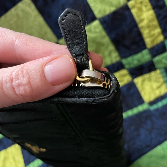 PRADA COA Nappa Gaufre Black Leather Roughed Clutch/Wallet - Picture 14 of 15